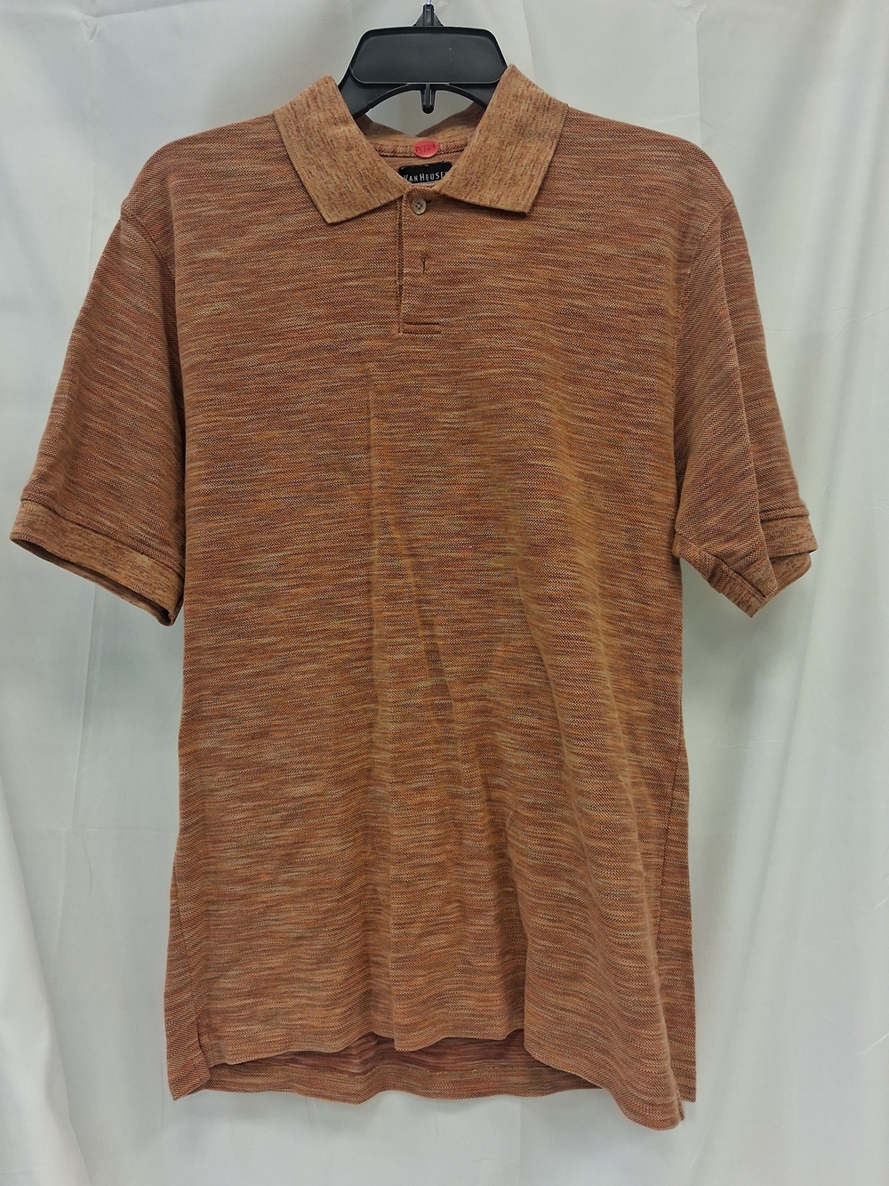 Van Heusen Men's Short-Sleeve Polo in Rust Heathered Orange